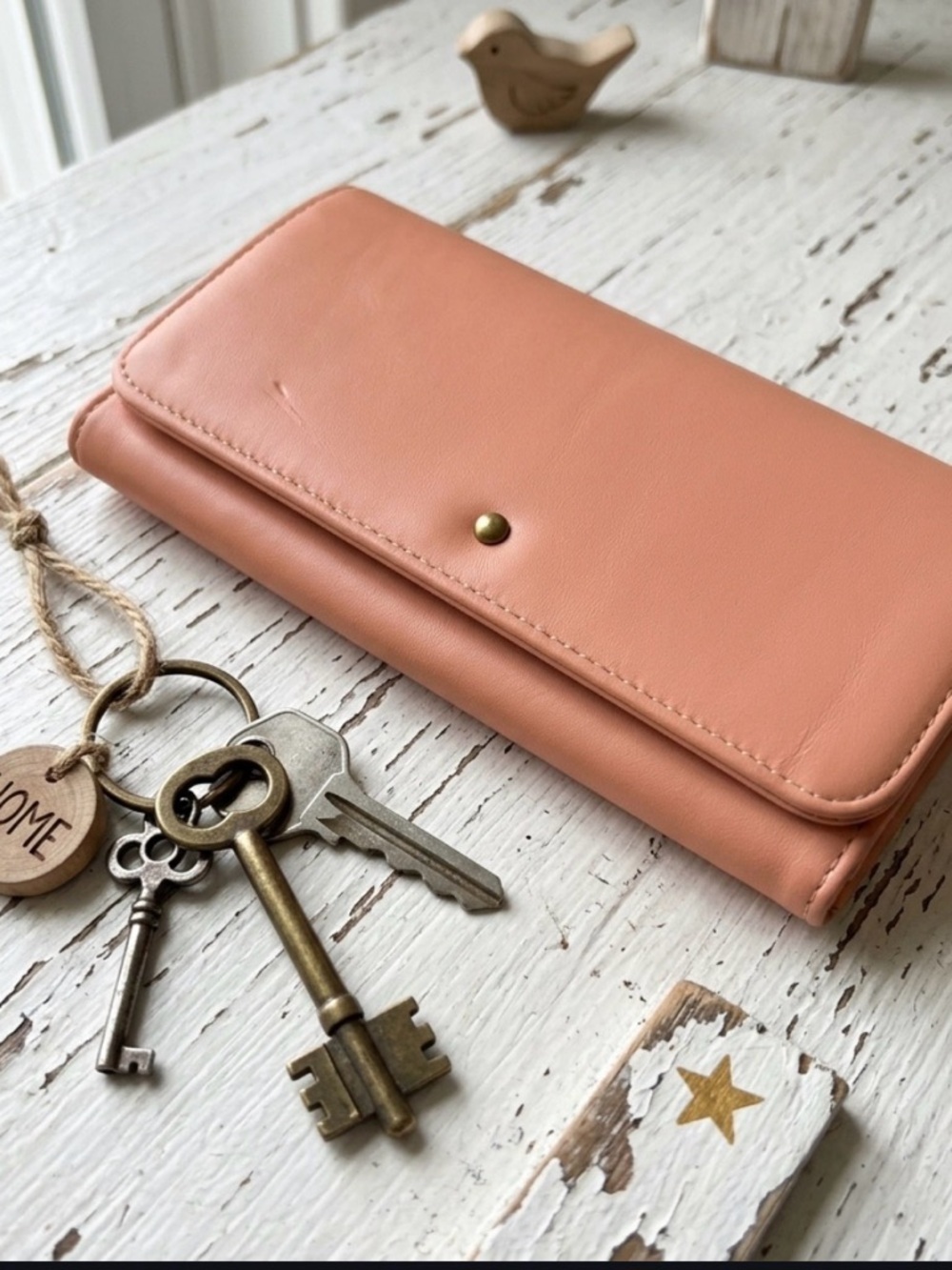 Universal Thread Peach Pink Foldover Wallet